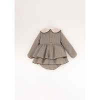 Popelin Black Gingham Frilled Romper