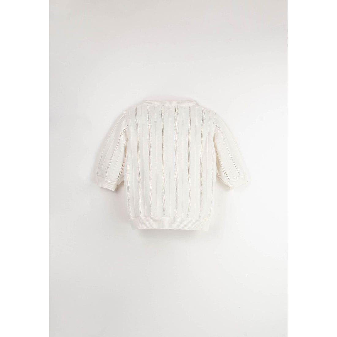 Popelin Off White Openwork Knit Top