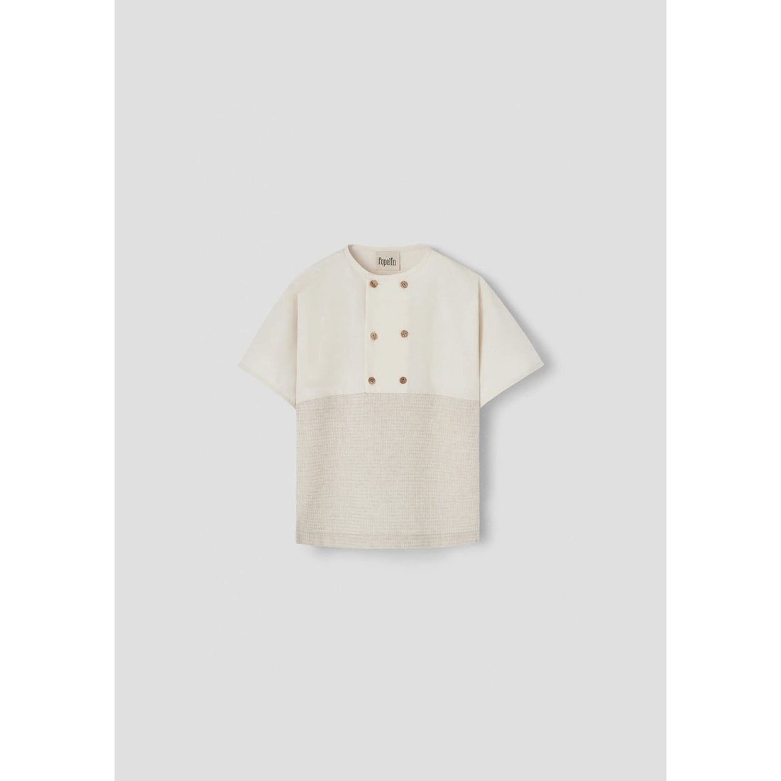 Popelin Sand Waffle Double Breasted Shirt