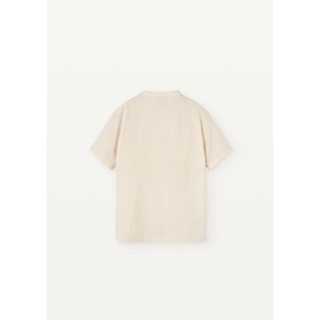 Popelin Off White Mandarin Collar Shirt