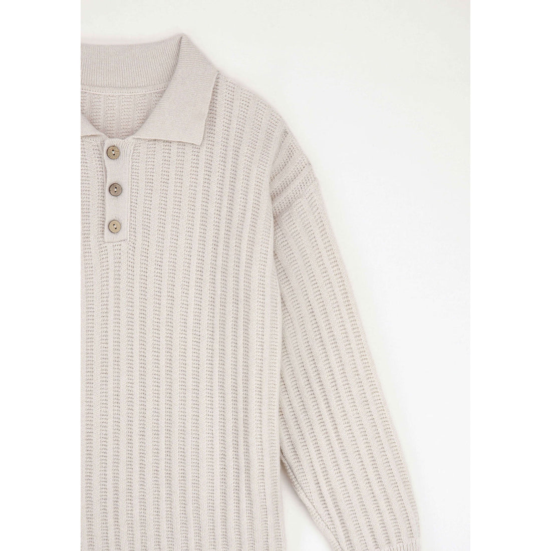 Popelin Off White Knit Polo