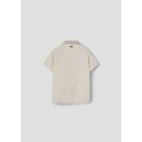 Popelin Sand Waffle Lapel Collar Shirt