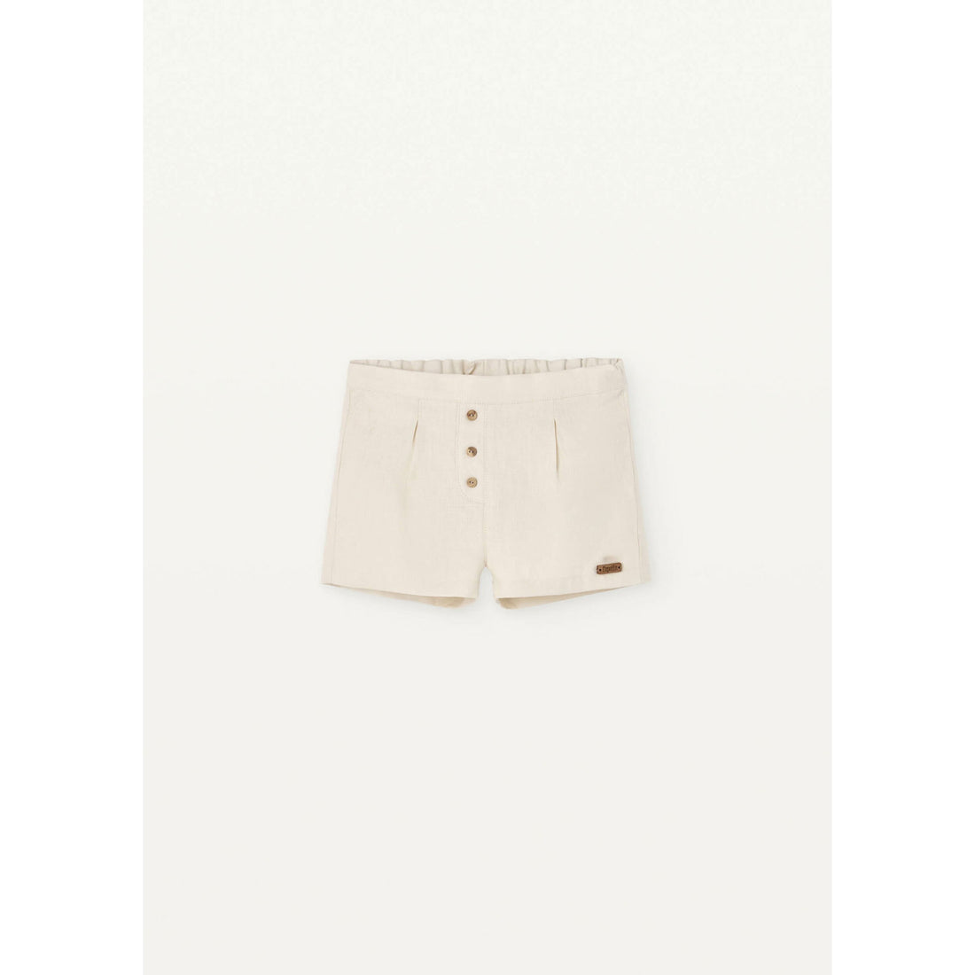 Popelin Off-White Linen Shorts