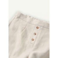 Popelin Off-White Linen Shorts