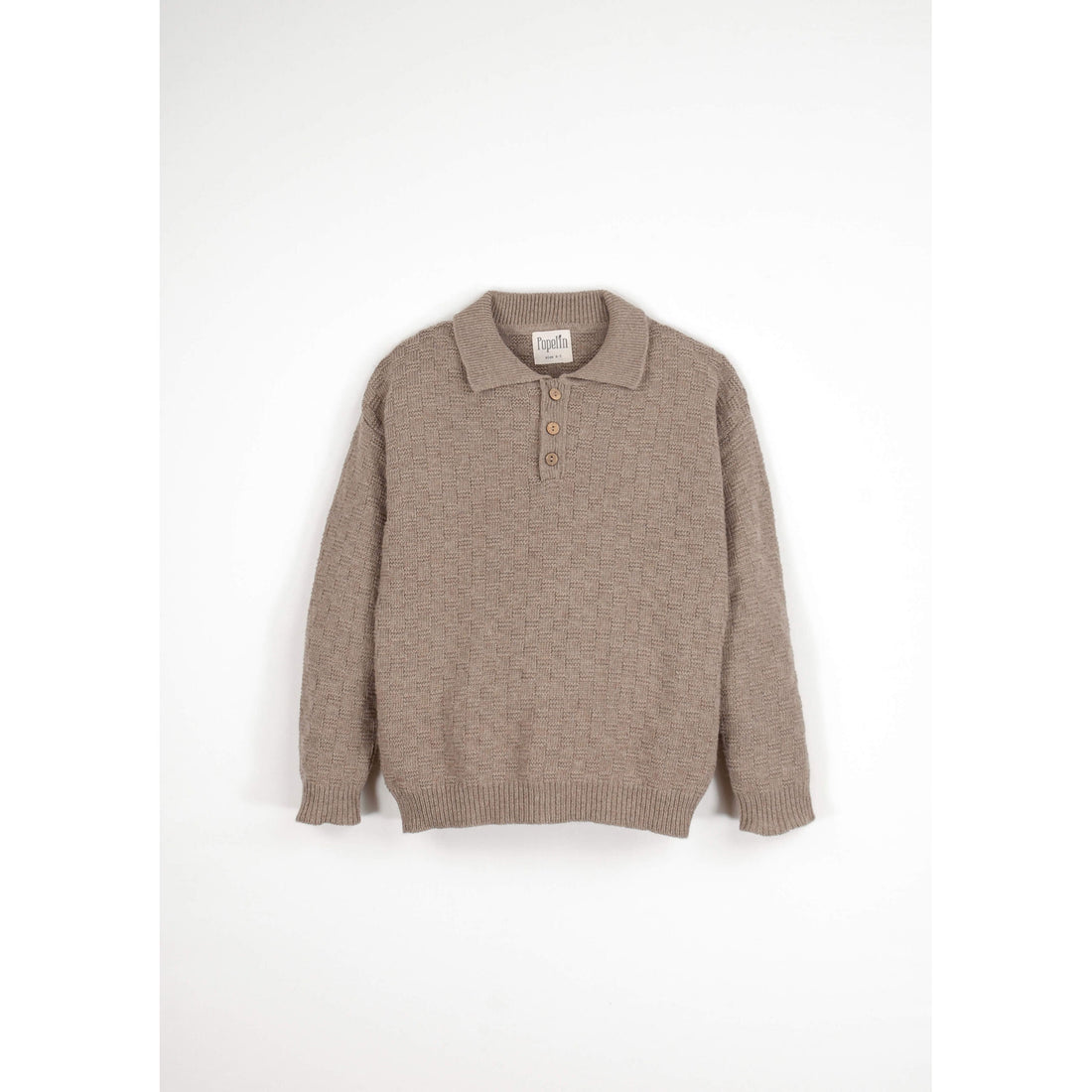 Popelin Camel Textured Knit Polo