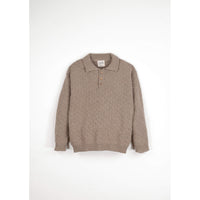 Popelin Camel Textured Knit Polo