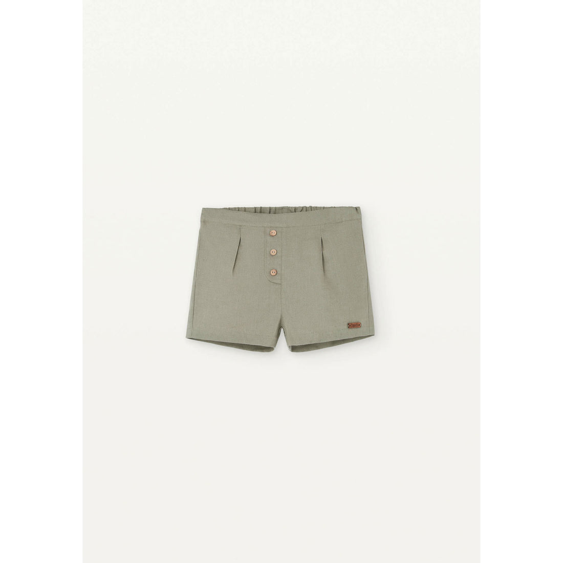 Popelin Green Linen Shorts