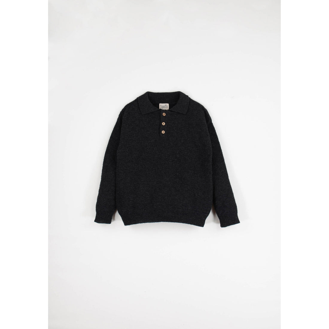 Popelin Dark Grey Textured Knit Polo