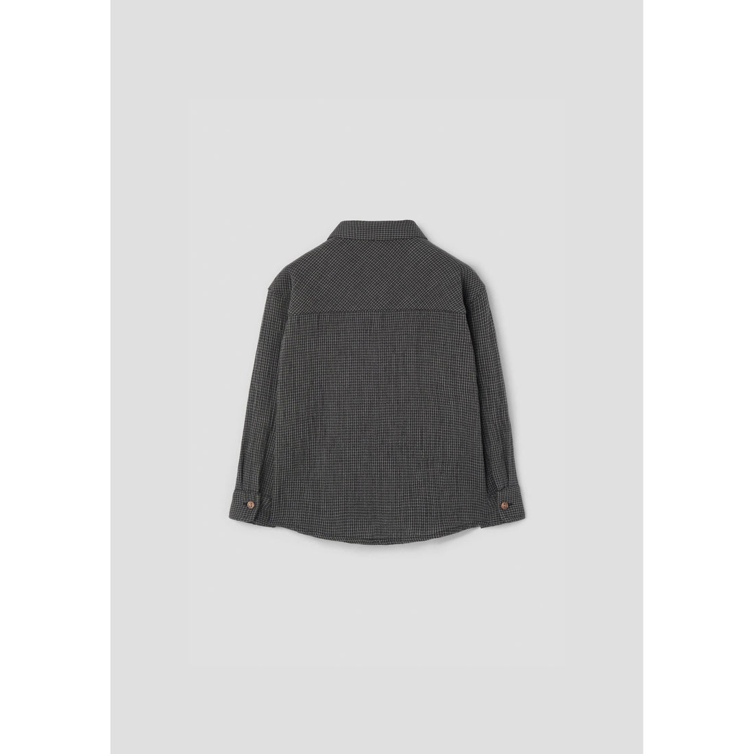 Popelin Black Gingham Collar Shirt