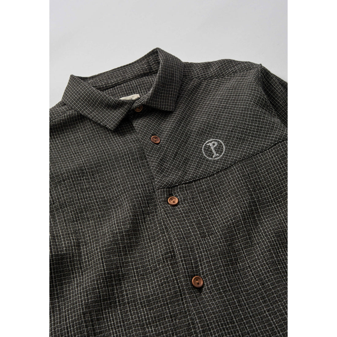 Popelin Black Gingham Collar Shirt