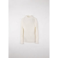 Popelin Off White Funnel Collar Rib Pullover