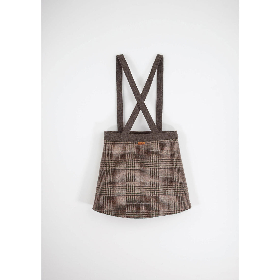 Popelin Brown Plaid Crossover Skirt