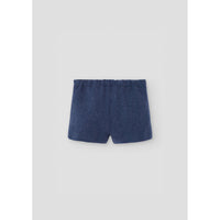 Popelin Blue Woolen Panelled Shorts