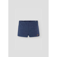 Popelin Blue Woolen Panelled Shorts