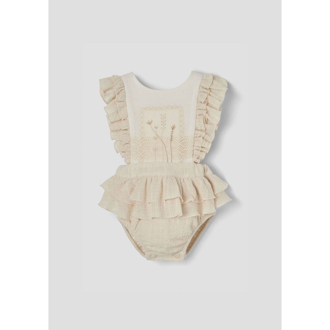Popelin Off White Ruffle Romper