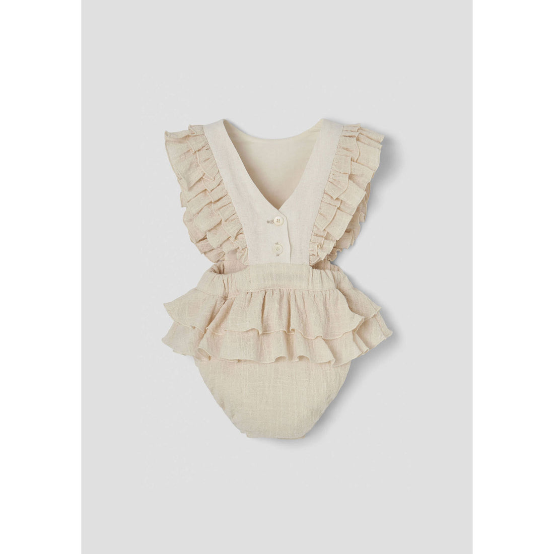 Popelin Off White Ruffle Romper