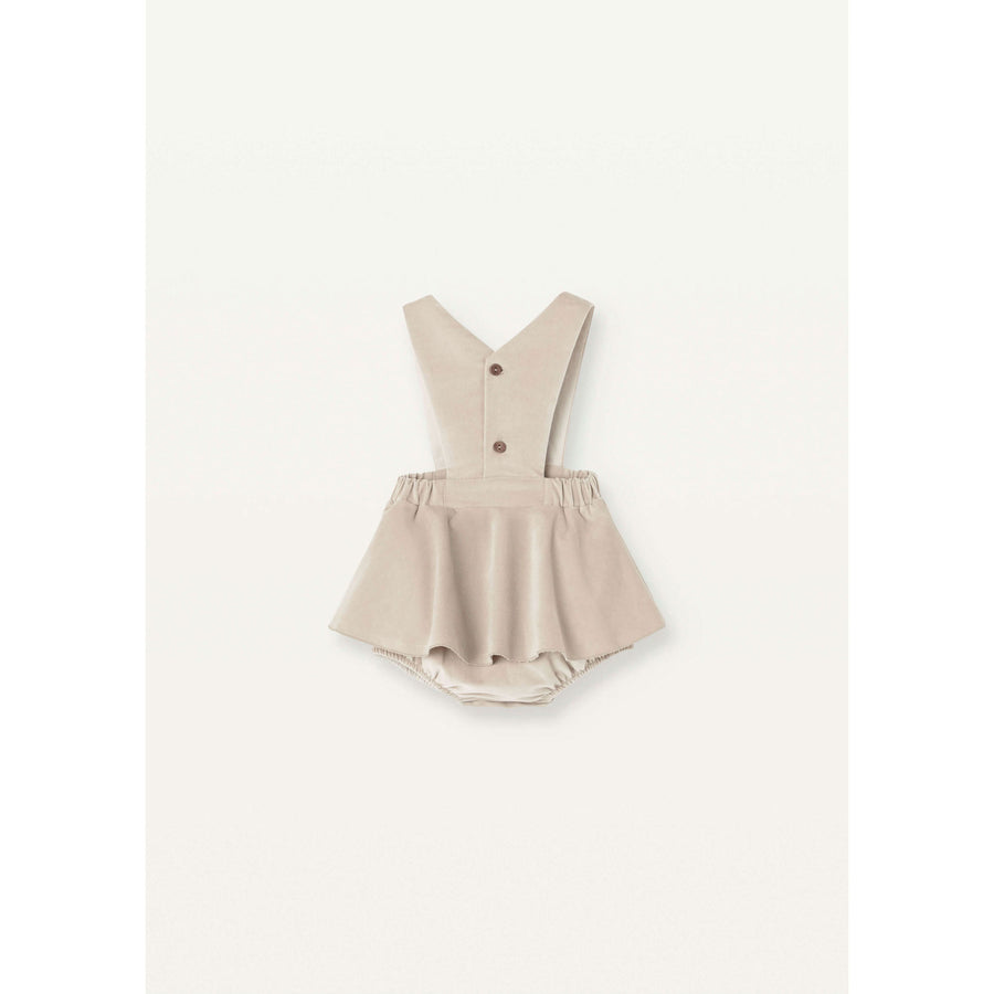 Popelin Beige Velvet Romper