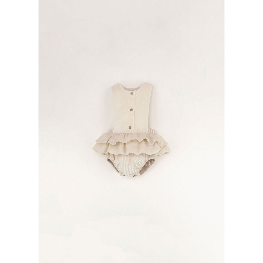 Popelin Off White Frill Bottom Romper