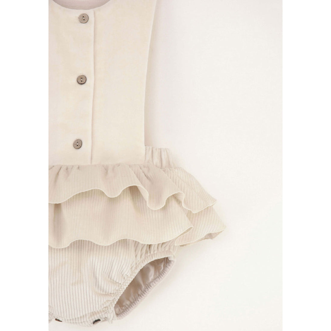 Popelin Off White Frill Bottom Romper