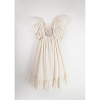 Popelin Off White Frill Midi Dress