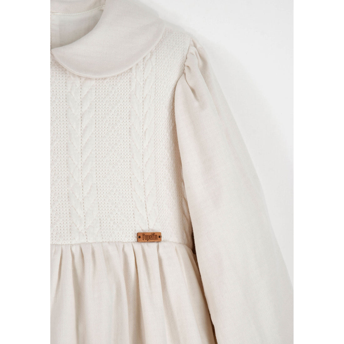 Popelin Off White Two Tone Dress