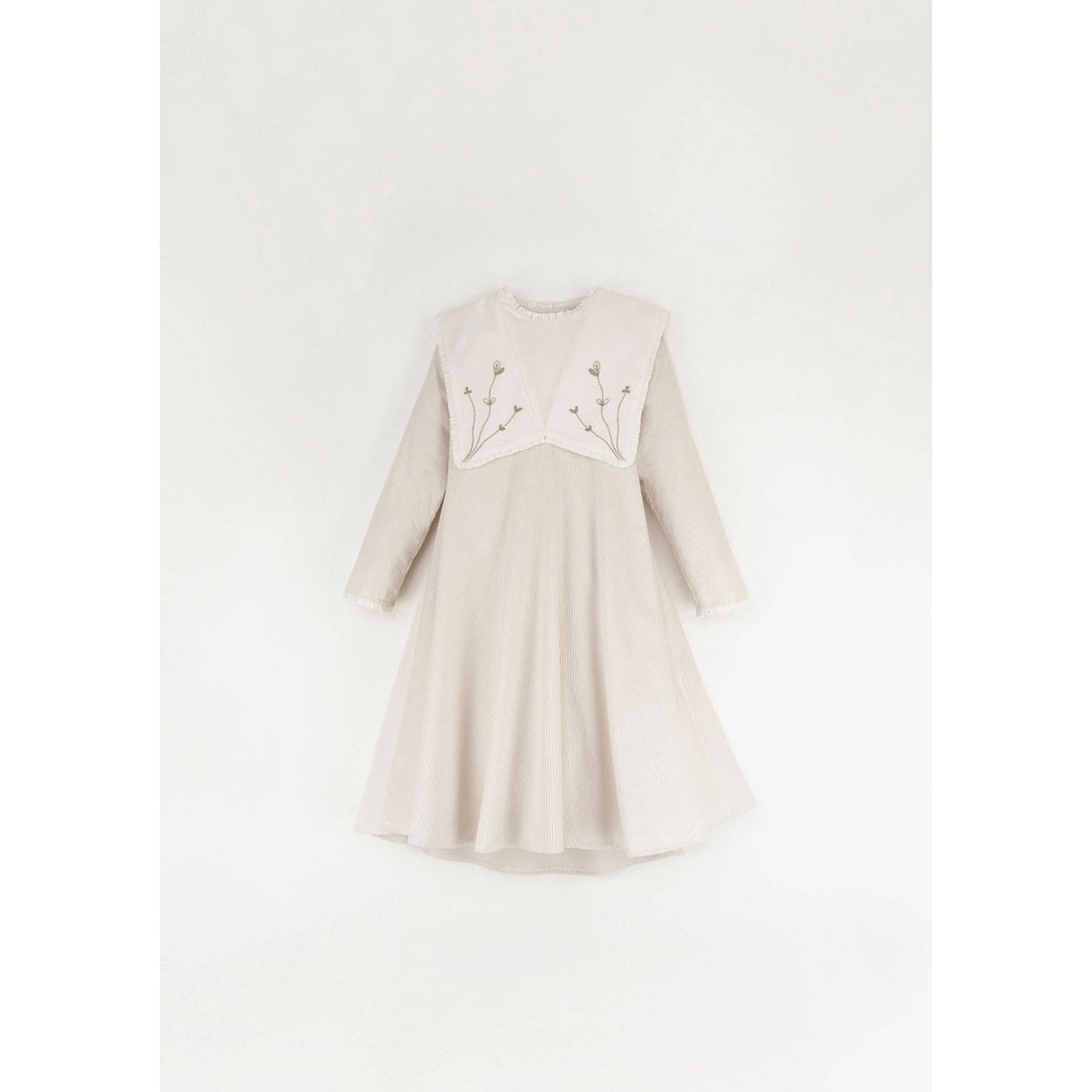 Popelin Off White Embroidered Cape Dress