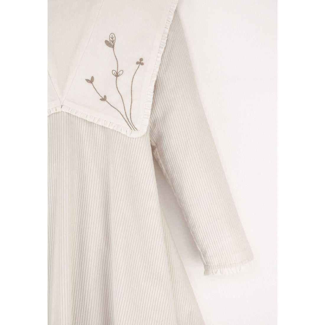 Popelin Off White Embroidered Cape Dress