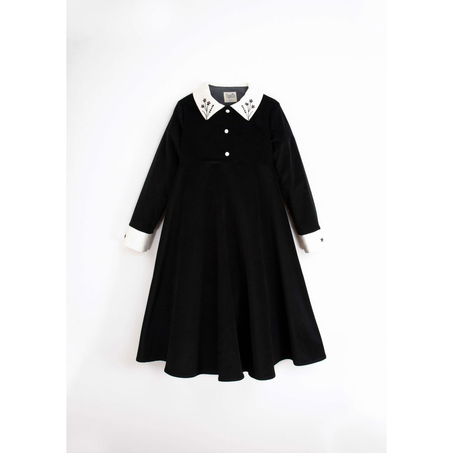 Popelin Black Velvet Dress