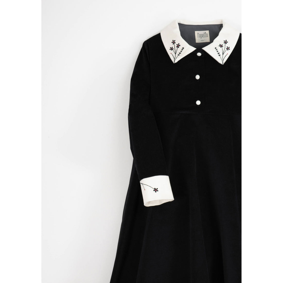 Popelin Black Velvet Dress