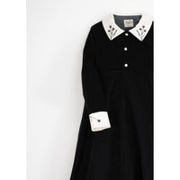 Popelin Black Velvet Dress