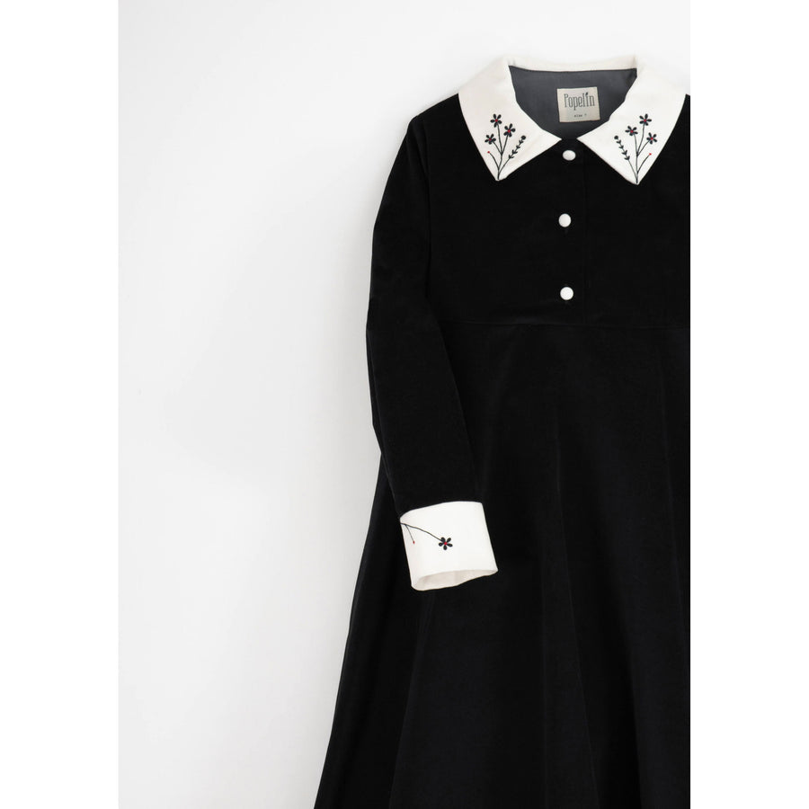 Popelin Black Velvet Dress