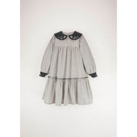 Popelin Off White Check  Dress