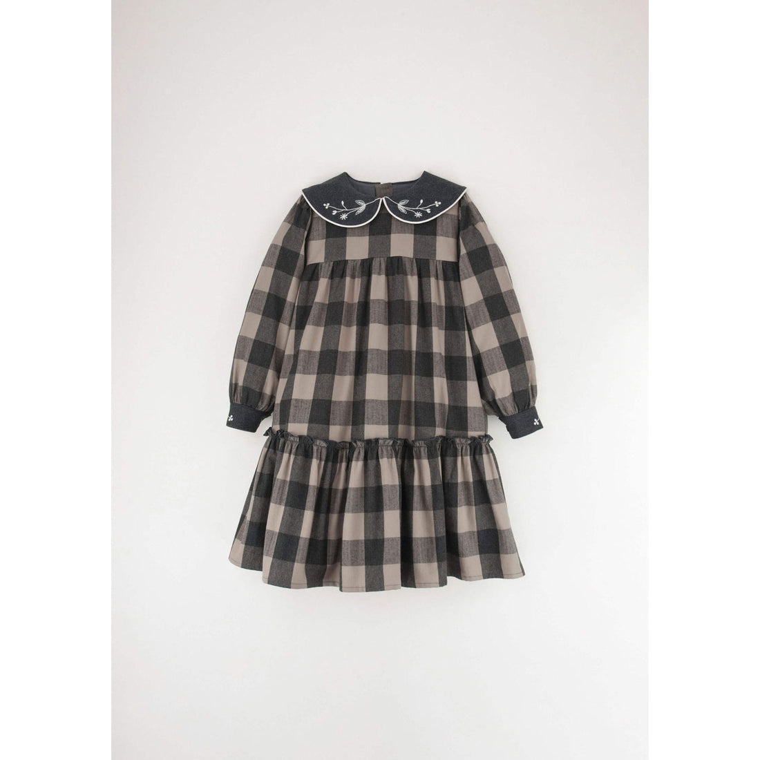 Popelin Taupe Check  Dress
