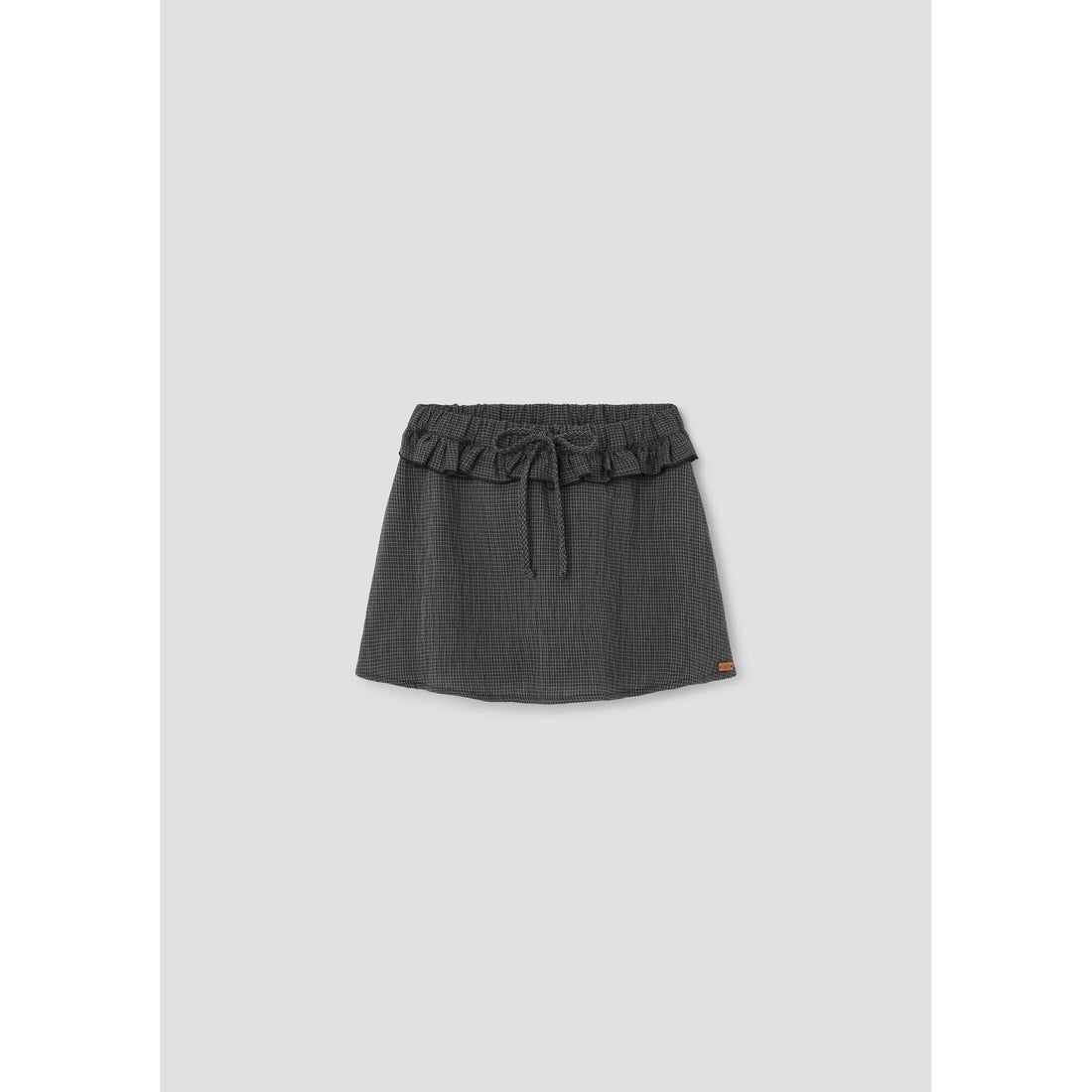 Popelin Black Gingham Frill Skirt