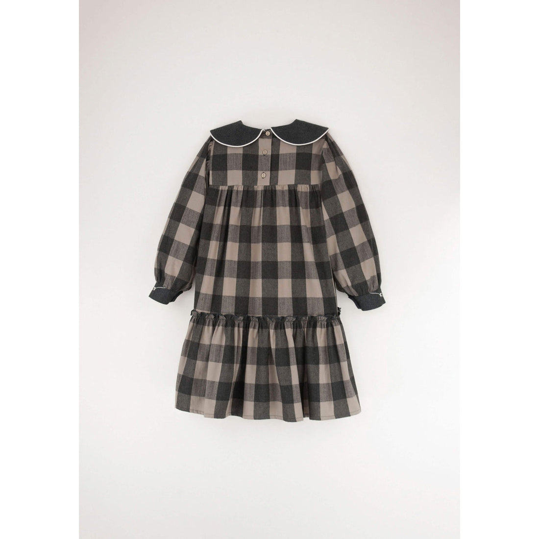 Popelin Taupe Check  Dress