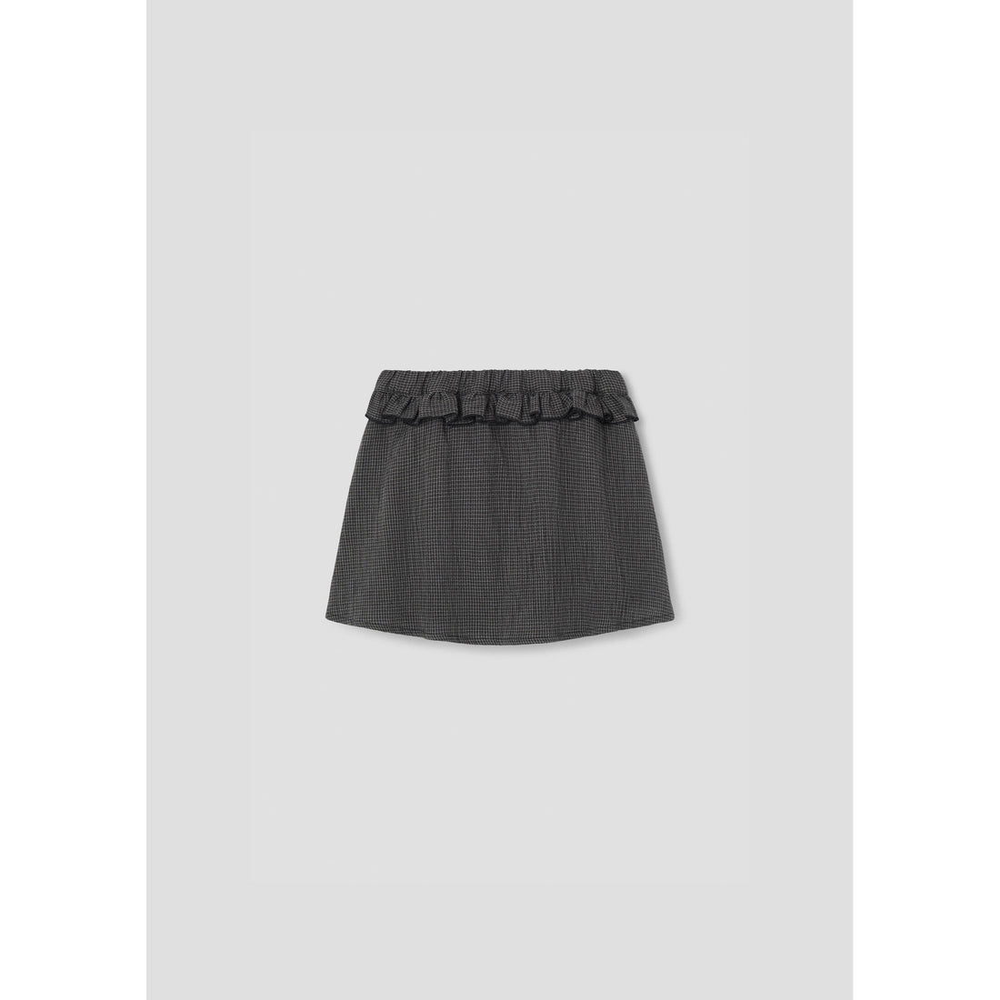 Popelin Black Gingham Frill Skirt