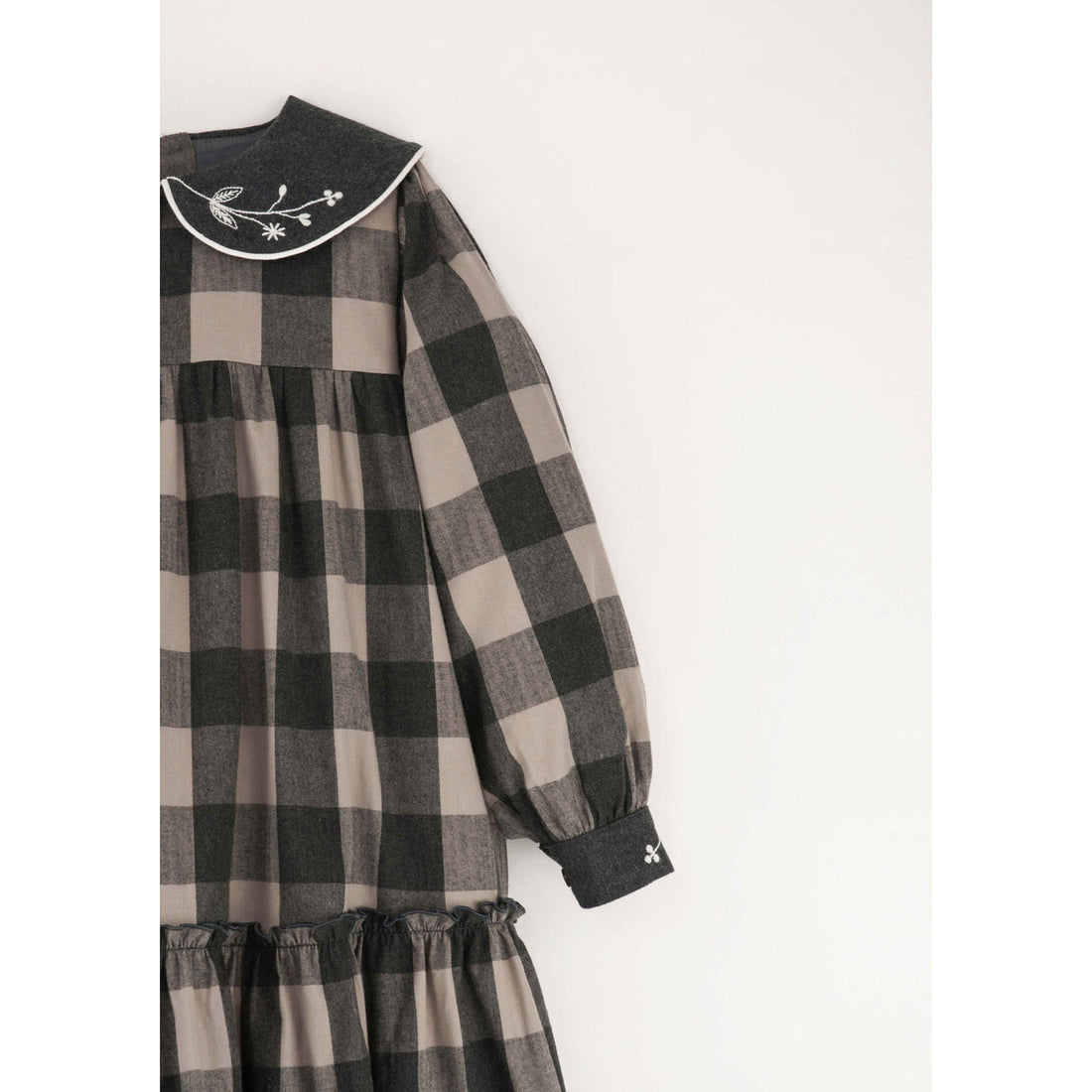 Popelin Taupe Check  Dress