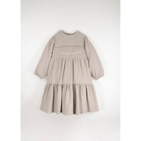 Popelin Sand Embroidered Yolk Dress