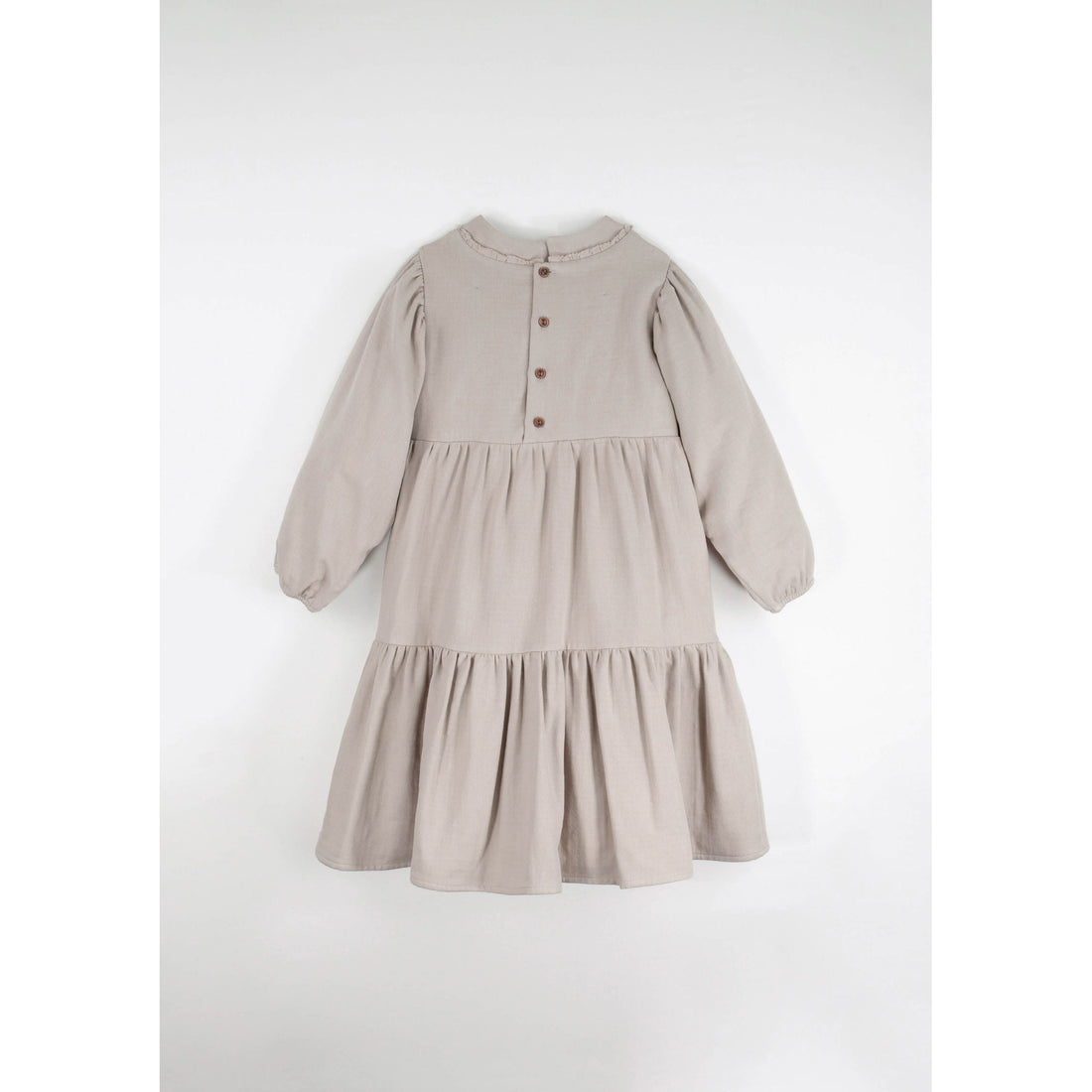 Popelin Sand Embroidered Yolk Dress