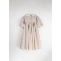 Popelin Sand Embroidered Yoke Dress