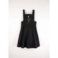 Popelin Dark Grey Wool Dungaree Dress