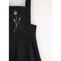 Popelin Dark Grey Wool Dungaree Dress