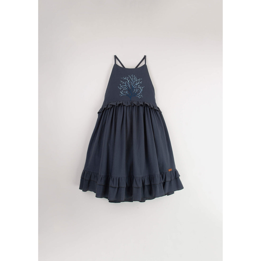 Popelin Navy Blue Coral Dress Ladida Popelin Navy Blue Coral Dress Ladida