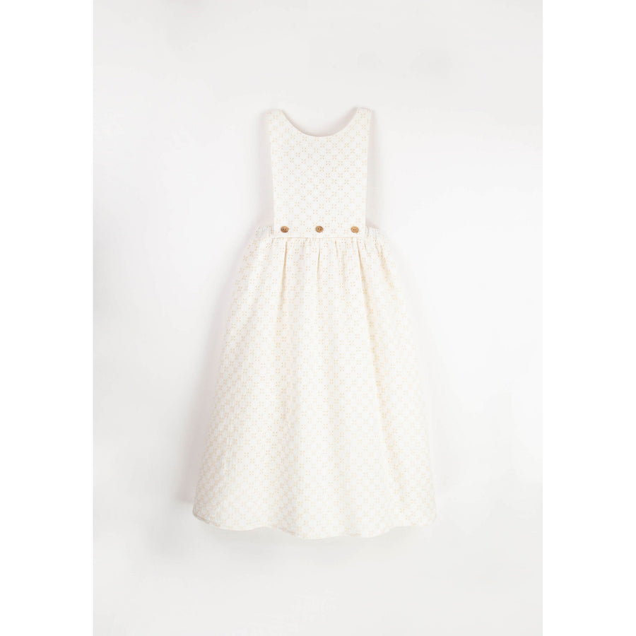 Popelin White Swiss Embroidered Midi Dress