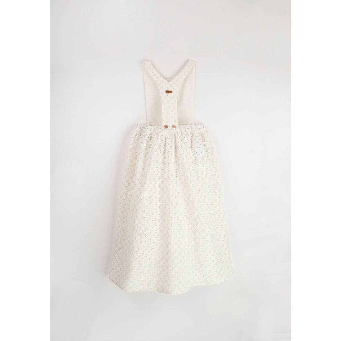 Popelin White Swiss Embroidered Midi Dress