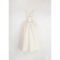 Popelin White Swiss Embroidered Midi Dress