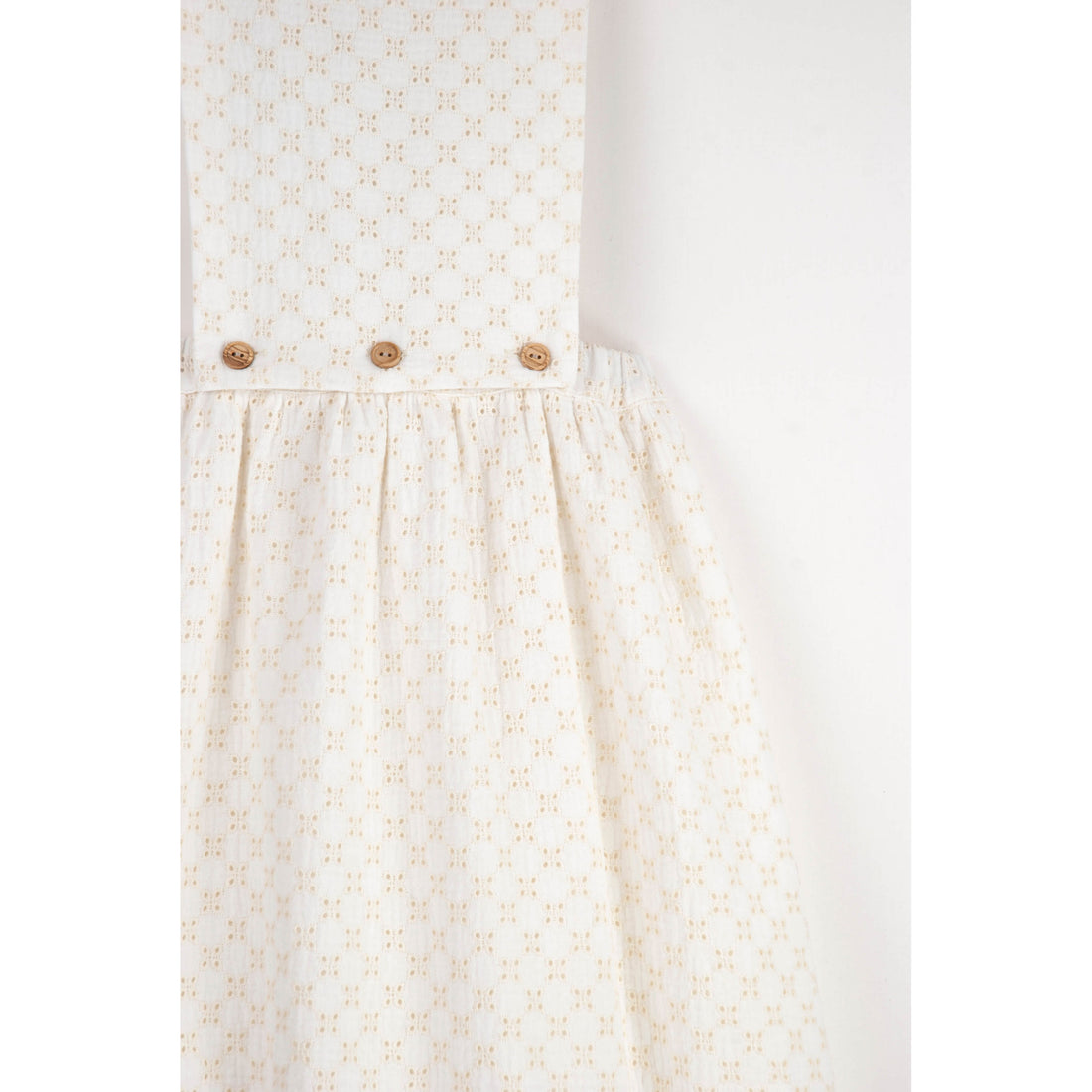 Popelin White Swiss Embroidered Midi Dress