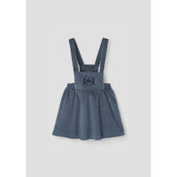 Popelin Grey Blue Embroidered Corduroy Dress