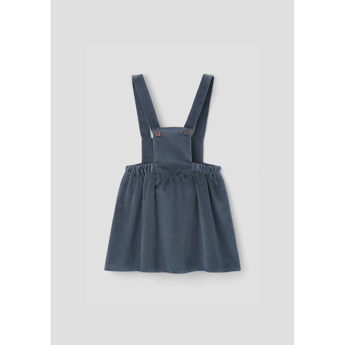 Popelin Grey Blue Embroidered Corduroy Dress