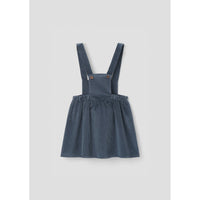Popelin Grey Blue Embroidered Corduroy Dress